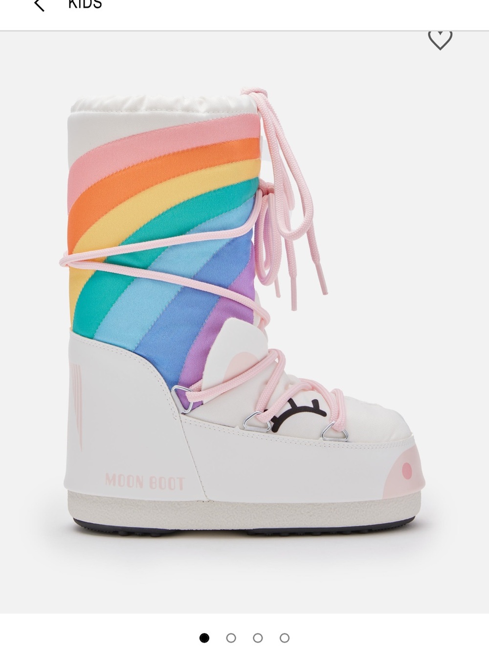 Moon Boot Kids Rainbow White Pink Snow Boot